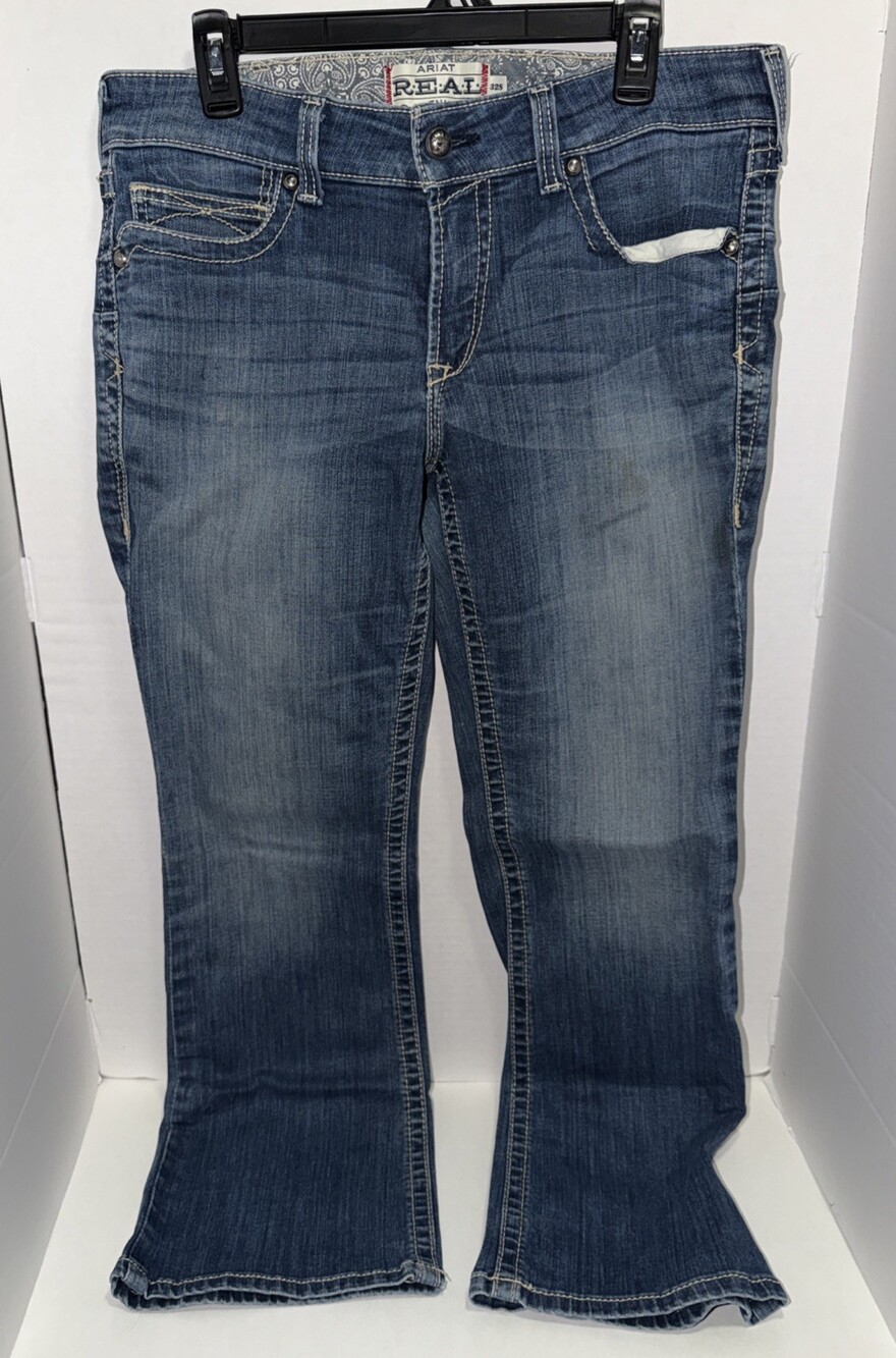 Ariat REAL Denim Mid Rise Medium Wash Bootcut Jeans 32S